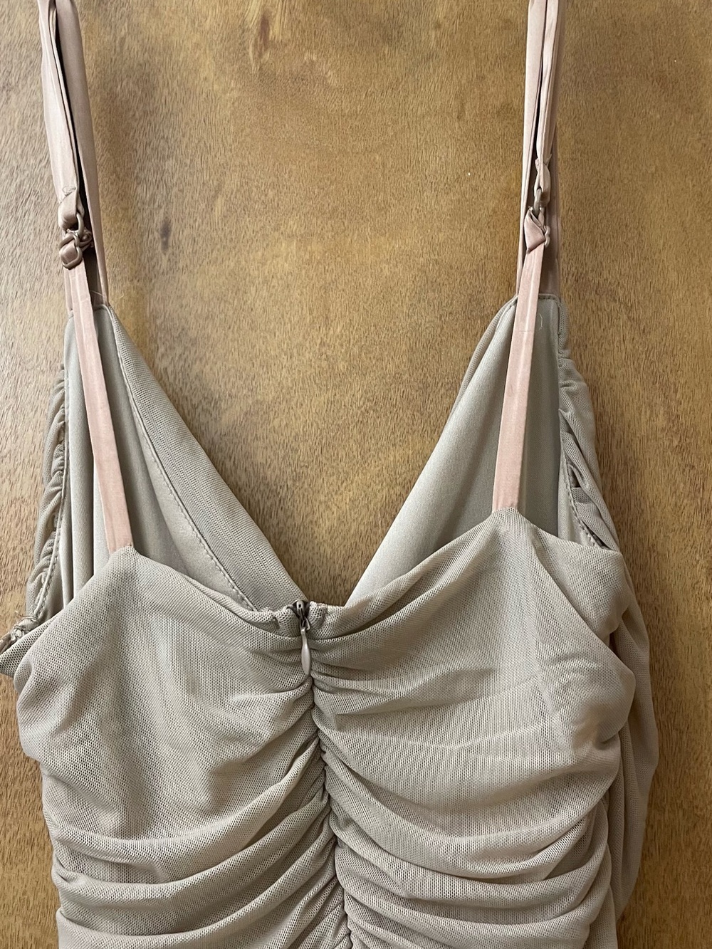 SHEIN Nude Ruched Strapless Cowl Midi Dress - Picture 5 of 6